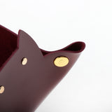 Max Cartoon Cat Key Storage Tray Change Organizer PU Leather Catchall Wine Red