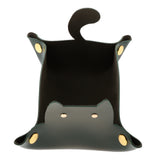 Max Cartoon Cat Key Storage Tray Change Organizer PU Leather Catchall Atrovirens