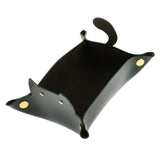 Max Cartoon Cat Key Storage Tray Change Organizer PU Leather Catchall Atrovirens