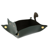 Max Cartoon Cat Key Storage Tray Change Organizer PU Leather Catchall Atrovirens