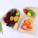 Max wicker Tray wicker Serving Plate Platter Fruit Vegetable Bread 17X17cm