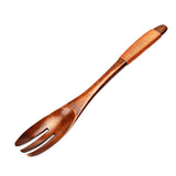 Max Wooden Serving Fork Cake Dessert Fruit Salad Ice Cream Fork Brown Kinking