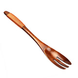 Max Wooden Serving Fork Cake Dessert Fruit Salad Ice Cream Fork Brown Kinking