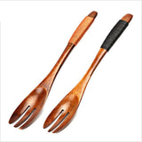 Max Wooden Serving Fork Cake Dessert Fruit Salad Ice Cream Fork Brown Kinking