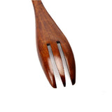 Max Wooden Serving Fork Cake Dessert Fruit Salad Ice Cream Fork Brown Kinking