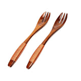 Max Wooden Serving Fork Cake Dessert Fruit Salad Ice Cream Fork Brown Kinking