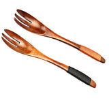 Max Wooden Serving Fork Cake Dessert Fruit Salad Ice Cream Fork Brown Kinking