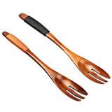 Max Wooden Serving Fork Cake Dessert Fruit Salad Ice Cream Fork Brown Kinking