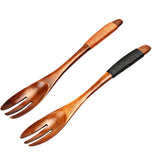 Max Wooden Serving Fork Cake Dessert Fruit Salad Ice Cream Fork Brown Kinking