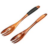 Max Wooden Serving Fork Cake Dessert Fruit Salad Ice Cream Fork Brown Kinking