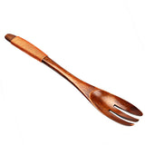 Max Wooden Serving Fork Cake Dessert Fruit Salad Ice Cream Fork Brown Kinking