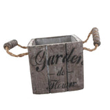 Maxbell Vintage Wood Bucket Shabby Chic Flower Pots Garden Planter Pot Square Brown - Aladdin Shoppers