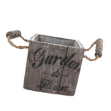 Maxbell Vintage Wood Bucket Shabby Chic Flower Pots Garden Planter Pot Square Brown - Aladdin Shoppers