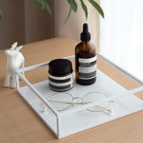 Max Desktop Geometric Line Storage Tray Cake Dessert Fruit Plate White 20x20x5cm