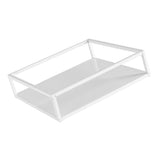 Max Desktop Geometric Line Storage Tray Cake Dessert Fruit Plate White 20x20x5cm