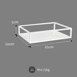 Max Desktop Geometric Line Storage Tray Cake Dessert Fruit Plate White 20x20x5cm
