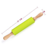 Maxbell  Silicone Rolling Pin Pizza Dough Maker Rolling Dowel Dough Roller Green