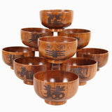 Max Wooden Salad Bowl/Rice Miso Soup Bowl/Rice Bowl/Decorative Bowl Monkey
