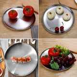 Max stainless steel shallow dish barbecue plate fruit plate dinner plate 14cm