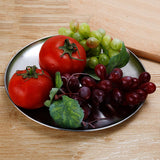 Max stainless steel shallow dish barbecue plate fruit plate dinner plate 17cm