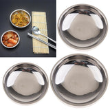 Max Stainless Steel Double Wall Seasoning Dish Sauce Vinegar Dipping Bowl 9cm