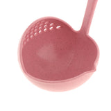 Max 2 In 1 Wheat Straw Soup Spoon With Filter Long Handle Colander Skimmer Pink