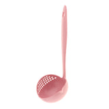Max 2 In 1 Wheat Straw Soup Spoon With Filter Long Handle Colander Skimmer Pink
