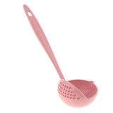 Max 2 In 1 Wheat Straw Soup Spoon With Filter Long Handle Colander Skimmer Pink