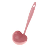 Max 2 In 1 Wheat Straw Soup Spoon With Filter Long Handle Colander Skimmer Pink