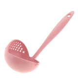 Max 2 In 1 Wheat Straw Soup Spoon With Filter Long Handle Colander Skimmer Pink