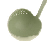 Max 2 In 1 Wheat Straw Soup Spoon With Filter Long Handle Colander Skimmer Green