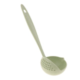Max 2 In 1 Wheat Straw Soup Spoon With Filter Long Handle Colander Skimmer Green