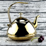 Max Stainless Steel Water Coffee Tea Kettle Teakettle Teapot 1.5L Golden