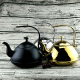 Max Stainless Steel Water Coffee Tea Kettle Teakettle Teapot 1.5L Black