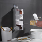 Max Wall Mounted Rotatable Revolving Spice Rack Cruet Rack 4 Layer White