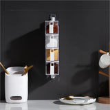 Max Wall Mounted Rotatable Revolving Spice Rack Cruet Rack 4 Layer White