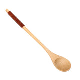 Max Creative Wooden Spoons Long Handled Soup Dessert Tea Spoon Brown Kinking A