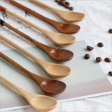 Max Creative Wooden Spoons Long Handled Soup Dessert Tea Spoon Brown Kinking A
