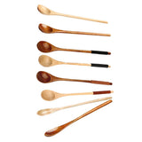Max Creative Wooden Spoons Long Handled Soup Dessert Tea Spoon Brown Kinking A