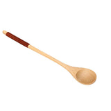 Max Creative Wooden Spoons Long Handled Soup Dessert Tea Spoon Brown Kinking A