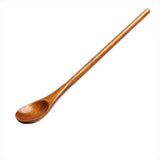 Max Creative Wooden Spoons Long Handled Soup Dessert Tea Spoon Brown