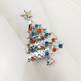 Max Napkin Serviette Ring Holder Wedding Party Table Decor Christmas Tree Silver