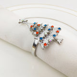 Max Napkin Serviette Ring Holder Wedding Party Table Decor Christmas Tree Silver