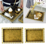 Max Fondant Cake Stand Fruit Plate Wedding Tool Display Tray for Party Gold S