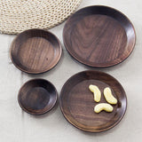 Max Round Wooden Serving Tray Dish Plate Fruit Snacks Cake Storage Trays 6 inch