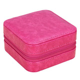 Max Square Jewelry Box Storage Container Empty Display Box PU Leather Rose Red