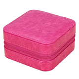 Max Square Jewelry Box Storage Container Empty Display Box PU Leather Rose Red