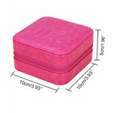 Max Square Jewelry Box Storage Container Empty Display Box PU Leather Rose Red