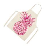 Max Kitchen Sleeveless Pineapple Apron Cooking Dress Pink Pineapple 49x40cm