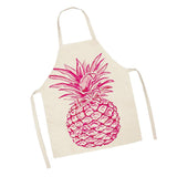 Max Kitchen Sleeveless Pineapple Apron Cooking Dress Pink Pineapple 49x40cm